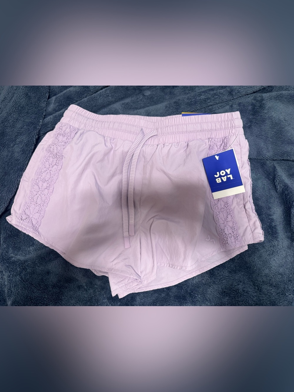 JoyLab Lilac Athletic Sleep Shorts with Lace Trim